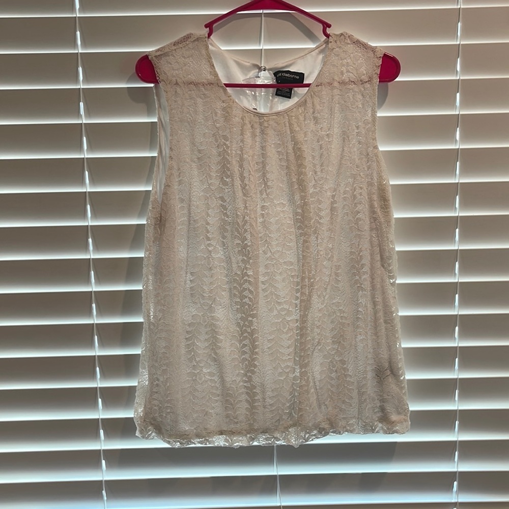 New Liz Claiborne white work tank top blouse